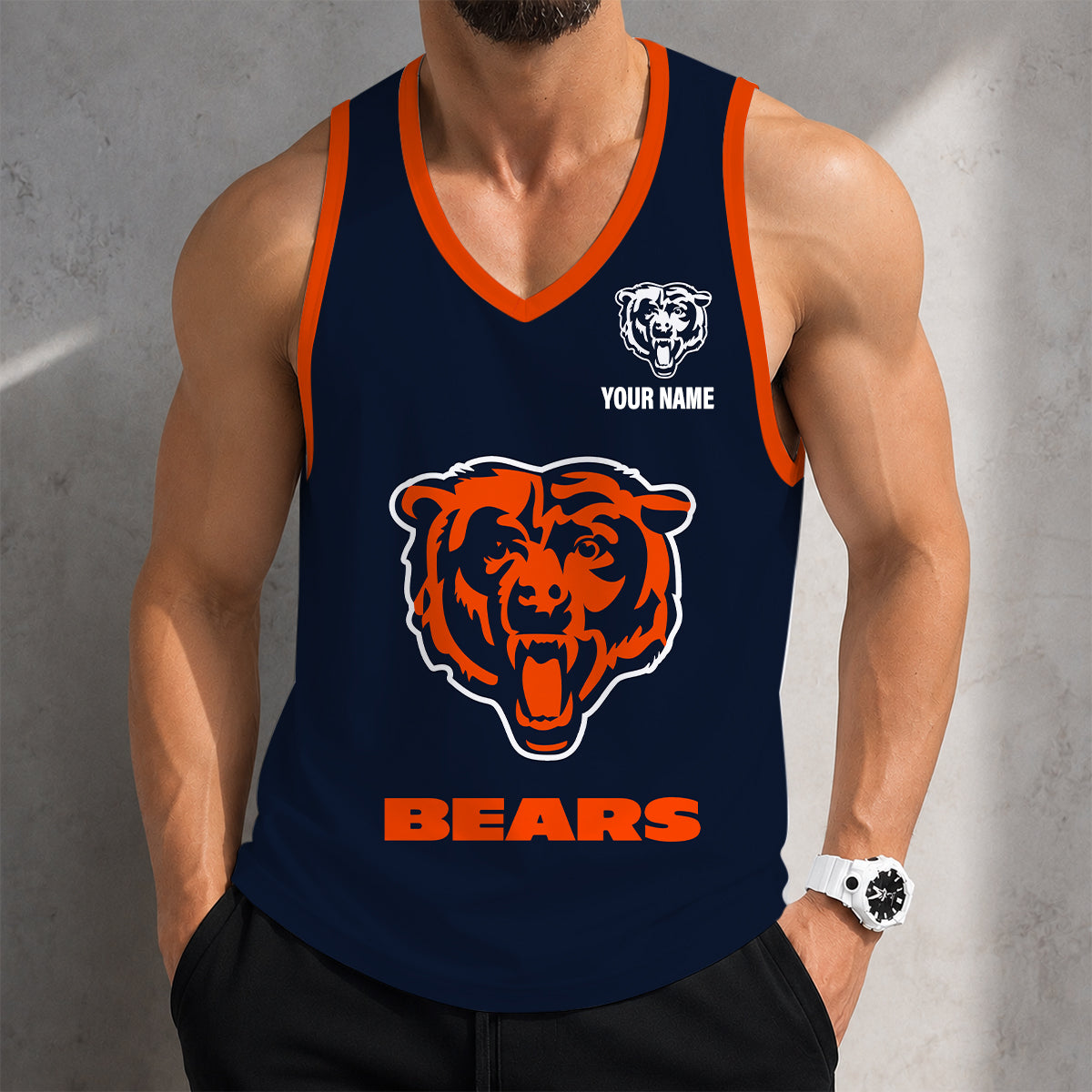 LIMITED EDITION - NEW CUSTOMIZED NFL26 CCB CHICAGO BEARS TANK TOP