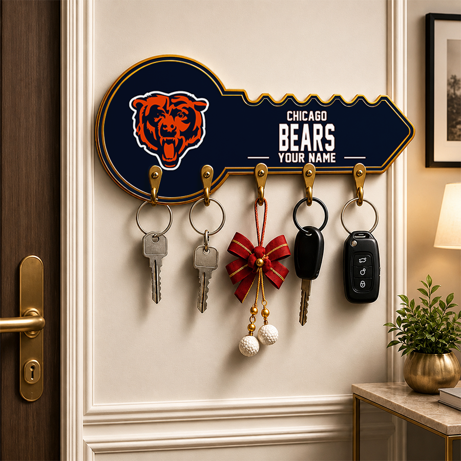 [SPECIAL OFFER] NEW CUSTOMIZED NFL26 CCB CHICAGO BEARS WALL KEY HOLDER FOR HOME