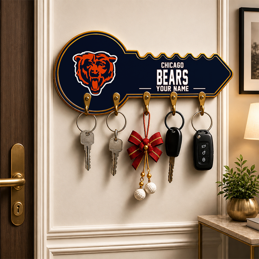 [SPECIAL OFFER] NEW CUSTOMIZED NFL26 CCB CHICAGO BEARS WALL KEY HOLDER FOR HOME