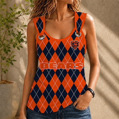 [SPECIAL OFFER] NEW CUSTOMIZED NFL26 CCB CHICAGO BEARS O-RING SHOULDER TANK TOP