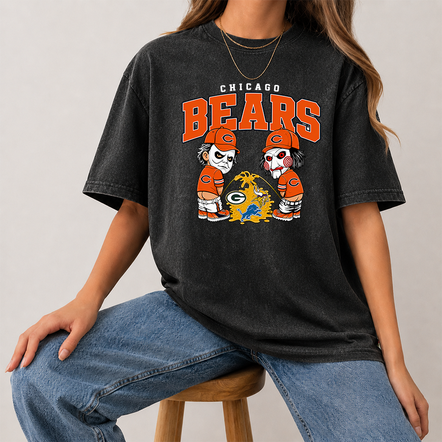 [SPECIAL OFFER] NEW CUSTOMIZED NFL26 CCB CHICAGO BEARS FUNNY MULTICOLOR WASHED TEE