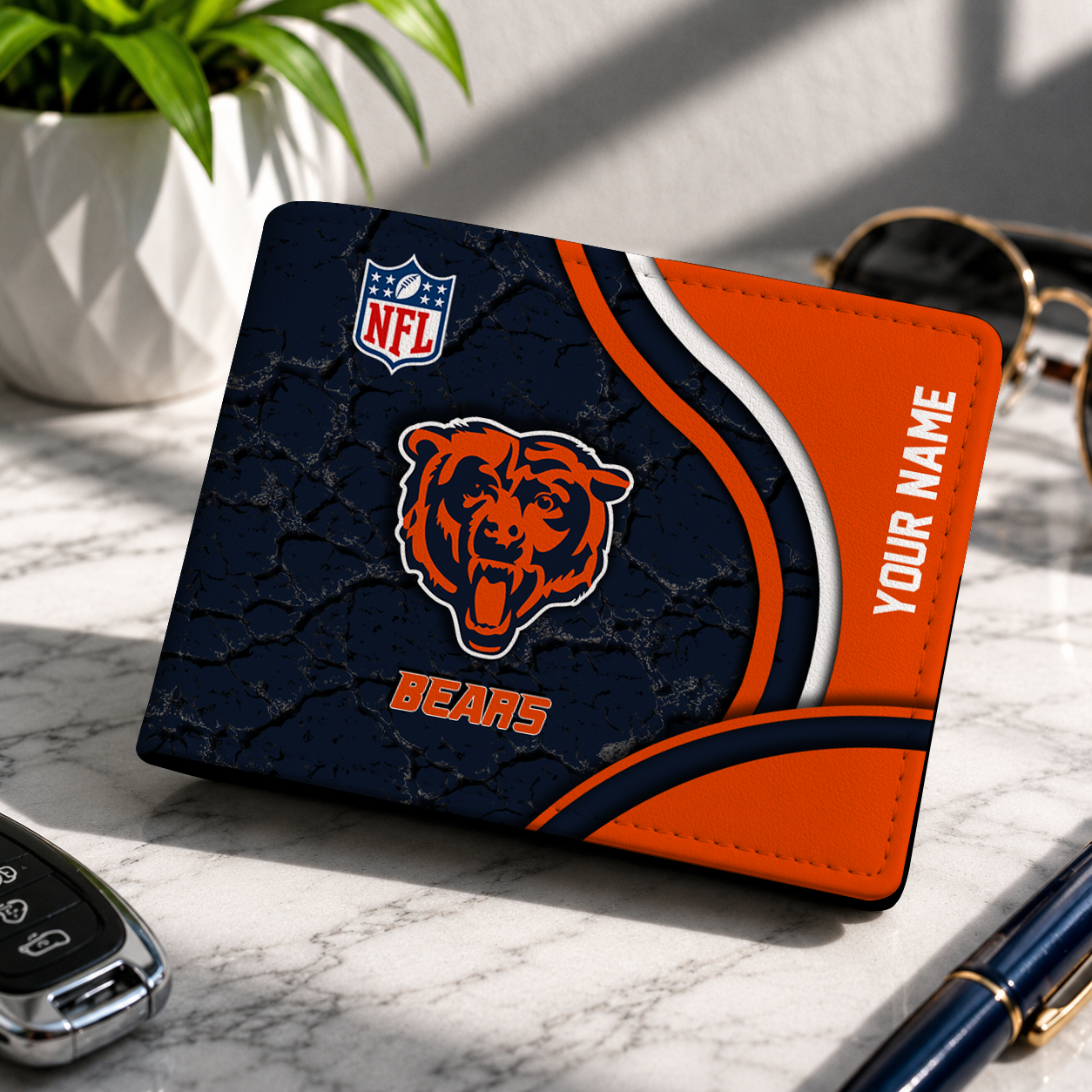 MEGA SALE - NEW CUSTOMIZED NFL26 CCB CHICAGO BEARS LEATHER WALLET