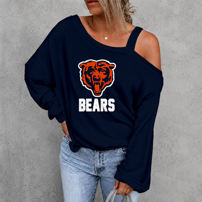 [SPECIAL OFFER] NEW CUSTOMIZED NFL26 CCB CHICAGO BEARS DROP SHOULDER SWEATSHIRT