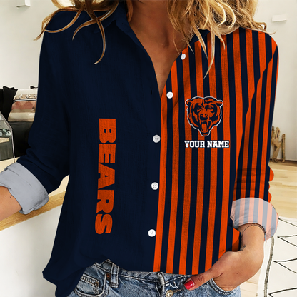 ELITE EDITION - NEW CUSTOMIZED NFL26 CCB CHICAGO BEARS WOMEN CASUAL SHIRT