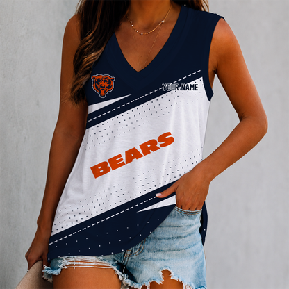 LIMITED EDITION - NEW CUSTOMIZED NFL26 CCB CHICAGO BEARS WOMEN'S V-NECK TANK TOP