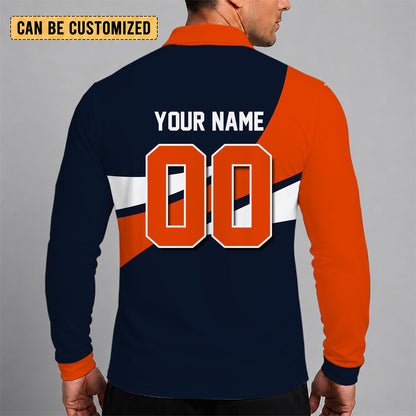 [SPECIAL OFFER] NEW CUSTOMIZED NFL26 CCB CHICAGO BEARS LONG SLEEVE POLO SHIRT