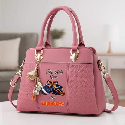 LIMITED EDITION - NEW CUSTOMIZED NFL26 CCB CHICAGO BEARS WOMEN'S ZIP HANDBAG MULTICOLOR