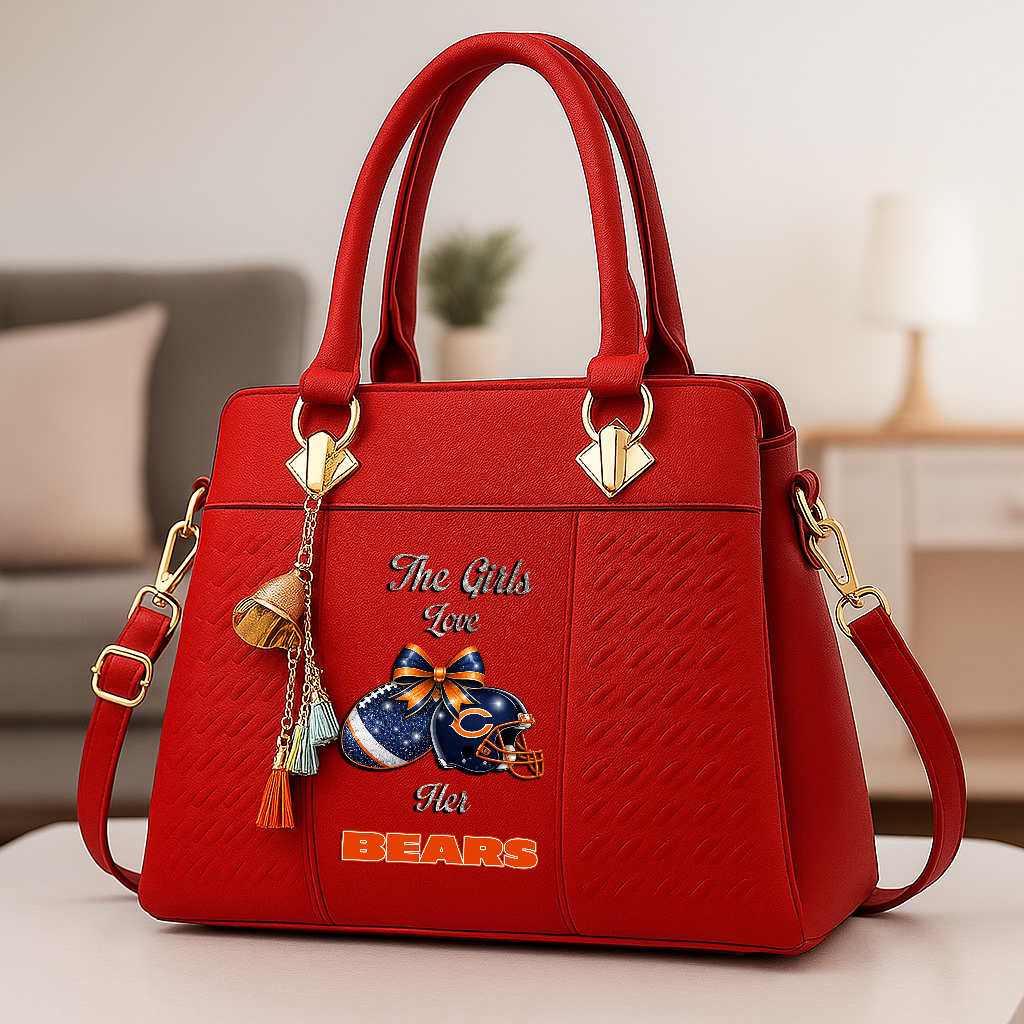 LIMITED EDITION - NEW CUSTOMIZED NFL26 CCB CHICAGO BEARS WOMEN'S ZIP HANDBAG MULTICOLOR