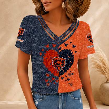 LIMITED EDITION - NEW CUSTOMIZED NFL26 CCB CHICAGO BEARS V-NECK SHIRT
