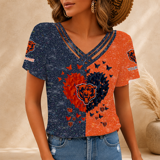 LIMITED EDITION - NEW CUSTOMIZED NFL26 CCB CHICAGO BEARS V-NECK SHIRT