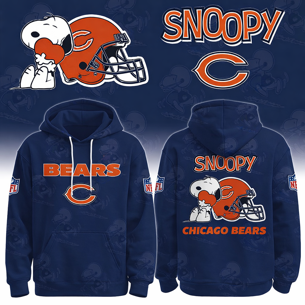 LIMITED EDITION - NEW CUSTOMIZED NFL26 CCB CHICAGO BEARS & SNOOPY UNISEX T-SHIRT, POLO, HOODIE & JACKETS