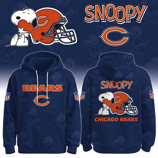 LIMITED EDITION - NEW CUSTOMIZED NFL26 CCB CHICAGO BEARS & SNOOPY UNISEX T-SHIRT, POLO, HOODIE & JACKETS