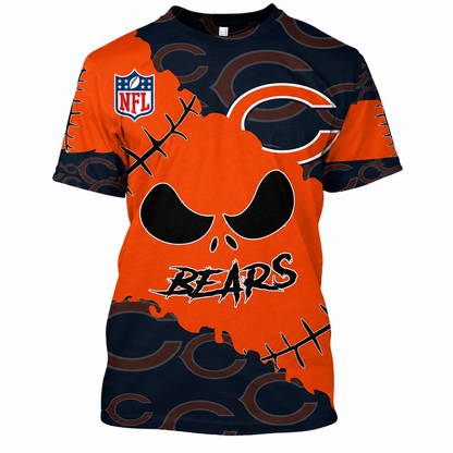 LIMITED EDITION - NEW CUSTOMIZED NFL26 CCB CHICAGO BEARS HALLOWEEN SKULL APPAREL FOR FANS
