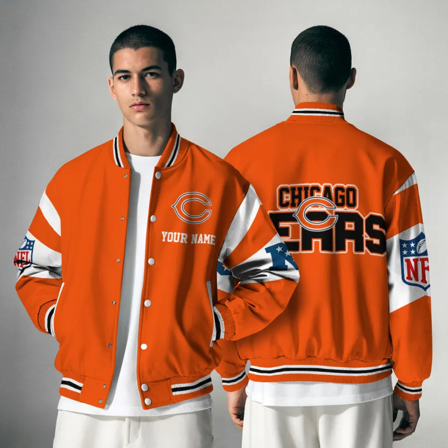 [HOT DEAL] NEW CUSTOMIZED NFL26 CCB CHICAGO BEARS SATIN VARSITY & BASEBALL JACKET