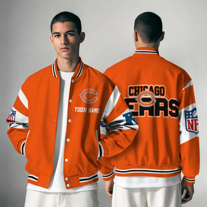 [HOT DEAL] NEW CUSTOMIZED NFL26 CCB CHICAGO BEARS SATIN VARSITY & BASEBALL JACKET