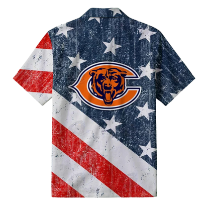 LIMITED EDITION - NEW CUSTOMIZED NFL26 CCB CHICAGO BEARS PATRIOTIC 250 USA HAWAIIAN SHIRT