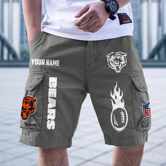 [SPECIAL OFFER] NEW CUSTOMIZED NFL26 CCB CHICAGO BEARS CARGO SHORTS