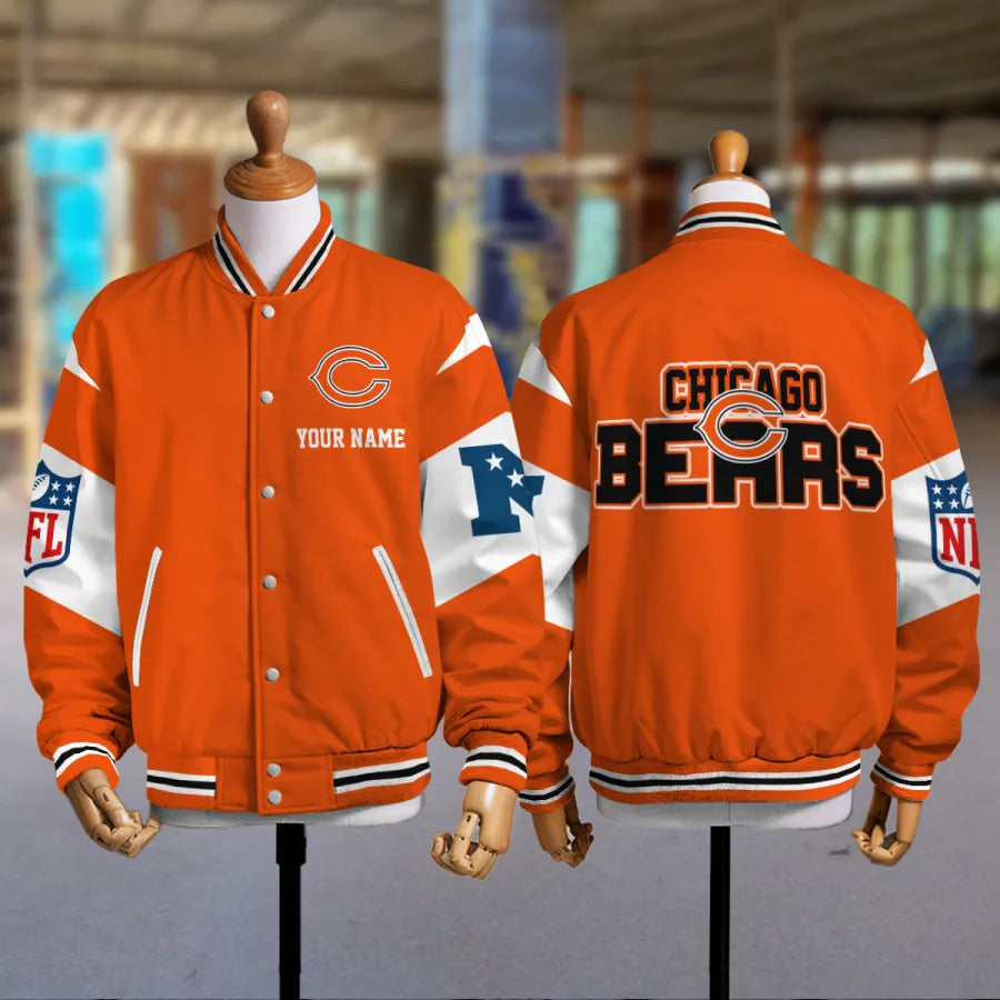 [HOT DEAL] NEW CUSTOMIZED NFL26 CCB CHICAGO BEARS SATIN VARSITY & BASEBALL JACKET