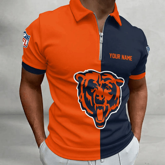 [SPECIAL OFFER] NEW CUSTOMIZED NFL26 CCB CHICAGO BEARS ZIP POLO SHIRT
