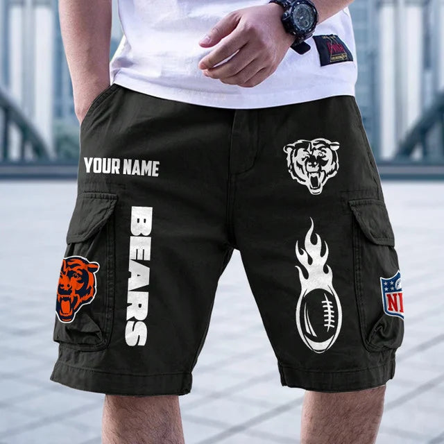[SPECIAL OFFER] NEW CUSTOMIZED NFL26 CCB CHICAGO BEARS CARGO SHORTS