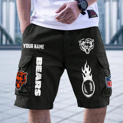 [SPECIAL OFFER] NEW CUSTOMIZED NFL26 CCB CHICAGO BEARS CARGO SHORTS