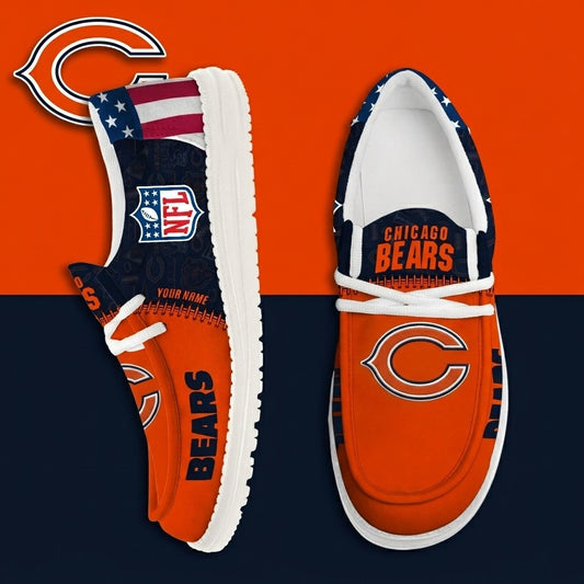 LIMITED EDITION - NEW CUSTOMIZED NFL26 CCB CHICAGO BEARS LOAFER SHOES