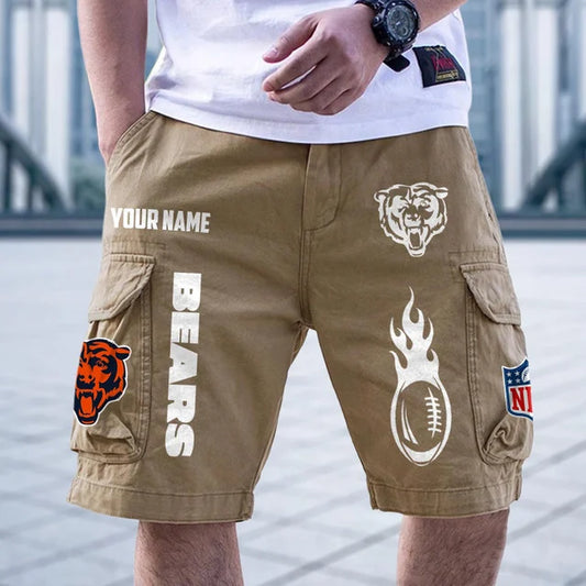 [SPECIAL OFFER] NEW CUSTOMIZED NFL26 CCB CHICAGO BEARS CARGO SHORTS