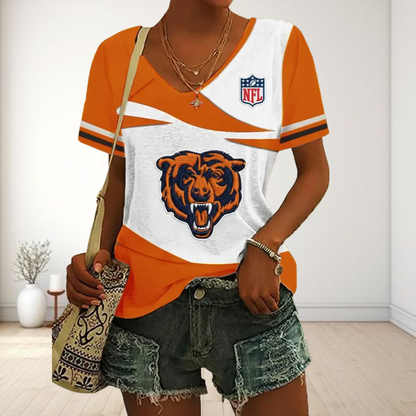 LIMITED EDITION - NEW CUSTOMIZED NFL26 CCB CHICAGO BEARS V-NECK FEMALE SHIRT