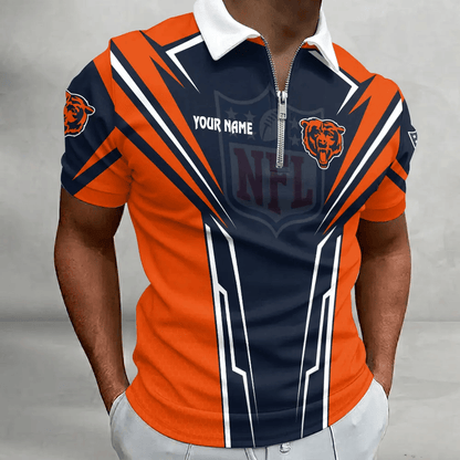 [SPECIAL OFFER] NEW CUSTOMIZED NFL26 CCB CHICAGO BEARS ZIP POLO SHIRT