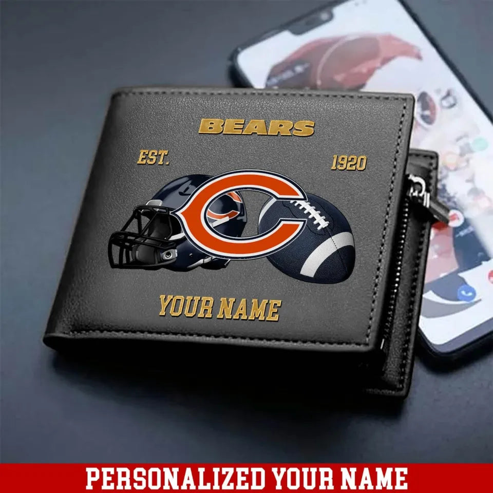 LIMITED EDITION - NEW CUSTOMIZED NFL26 CCB CHICAGO BEARS LEATHER WALLET