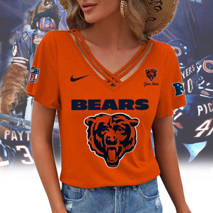 [SPECIAL OFFER] NEW CUSTOMIZED NFL26 CCB CHICAGO BEARS V-NECK SHIRT