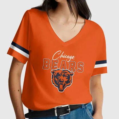 LIMITED EDITION - NEW CUSTOMIZED NFL26 CCB CHICAGO BEARS V-NECK FEMALE SHIRT