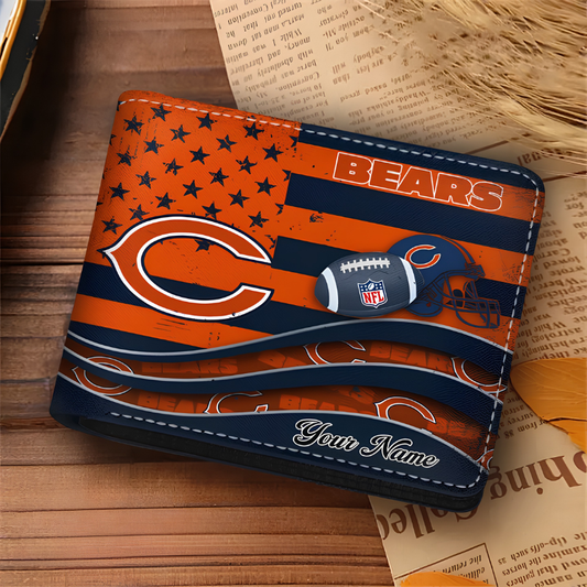 [SPECIAL OFFER] NEW CUSTOMIZED NFL26 CCB CHICAGO BEARS LEATHER WALLET