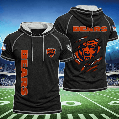 [SPECIAL OFFER] NEW CUSTOMIZED NFL26 CCB CHICAGO BEARS SHORT SLEEVE HOODIE
