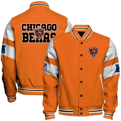 LIMITED EDITION - NEW CUSTOMIZED NFL26 CCB CHICAGO BEARS SATIN VARSITY & BASEBALL JACKET