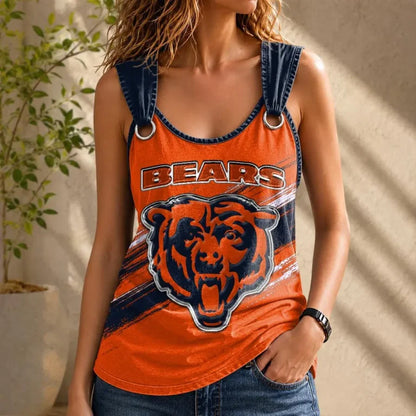 [SPECIAL OFFER] NEW CUSTOMIZED NFL26 CCB CHICAGO BEARS O-RING SHOULDER TANK TOP