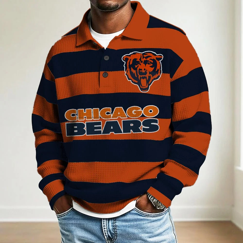 LIMITED EDITION - NEW CUSTOMIZED NFL26 CH BEARS MEN LONG SLEEVE POLO SHIRT