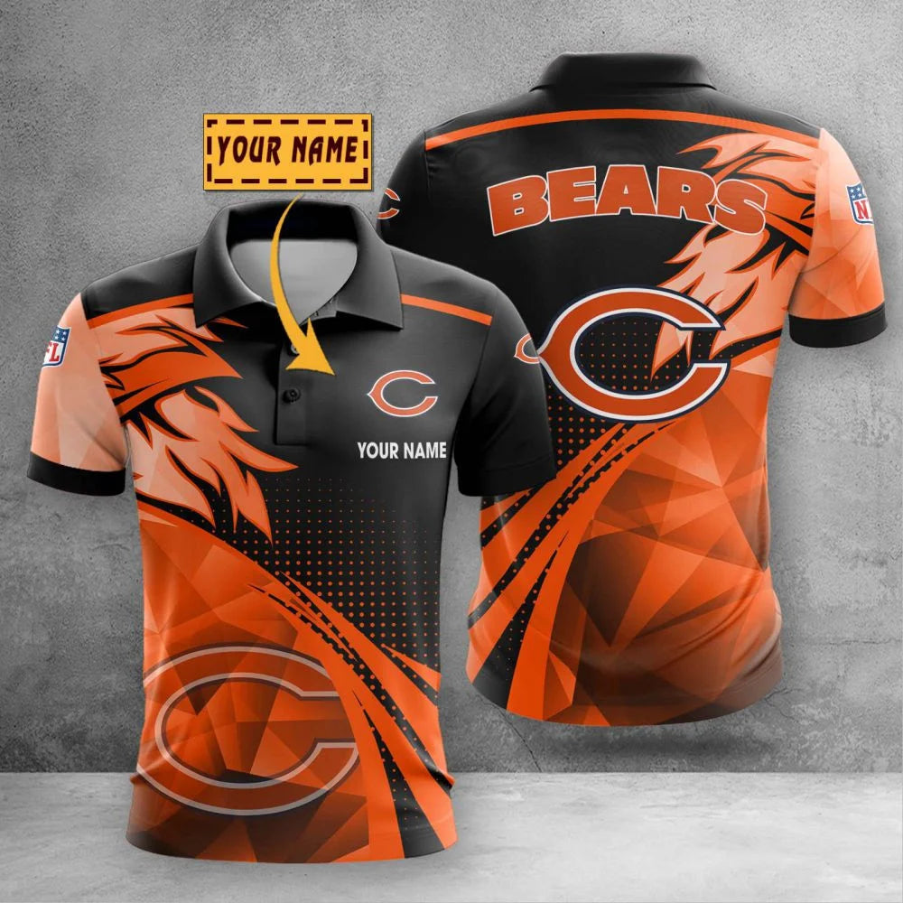 LIMITED EDITION - NEW CUSTOMIZED NFL26 CCB CHICAGO BEARS POLO SHIRT