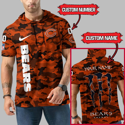 LIMITED EDITION - NEW CUSTOMIZED NFL26 CCB CHICAGO BEARS SHORT SLEEVE HOODIE