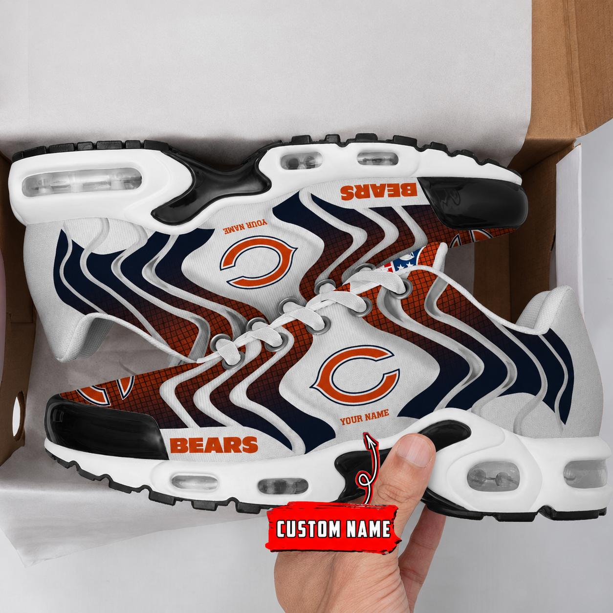 LIMITED EDITION - NEW CUSTOMIZED NFL26 CCB CHICAGO BEARS AIR MAX PLUS SNEAKERS
