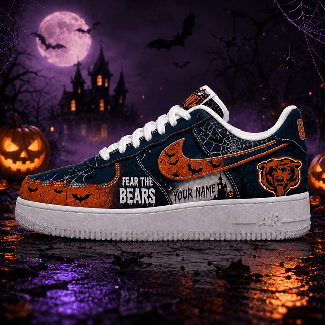 [SPECIAL OFFER] NEW CUSTOMIZED NFL26 CCB CHICAGO BEARS HALLOWEEN AF1 SHOES