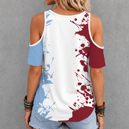 [FAN EXCLUSIVE] NEW CUSTOMIZED MLS26 CLR COLORADO RAPIDS CRISS CROSS V-NECK TOP
