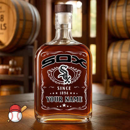 LIMITED EDITION - NEW CUSTOMIZED MLB26 CWS CHICAGO WHITE SOX LUXURY WHISKEY BOTTLE 450ML