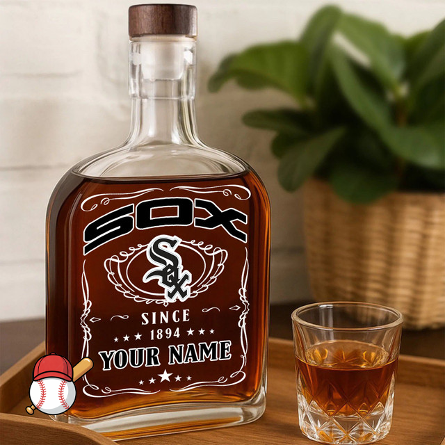 LIMITED EDITION - NEW CUSTOMIZED MLB26 CWS CHICAGO WHITE SOX LUXURY WHISKEY BOTTLE 450ML