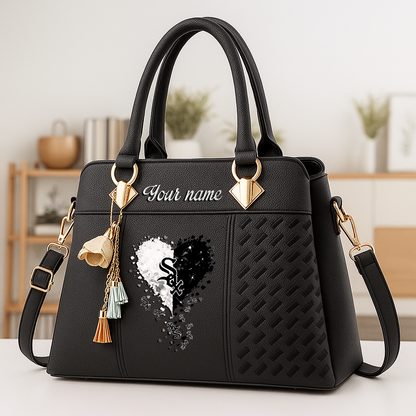 LIMITED EDITION - NEW CUSTOMIZED MLB26 CWS CHICAGO WHITE SOX ZIP HANDBAG MULTICOLOR