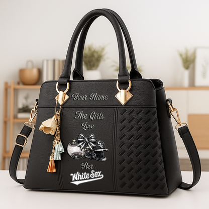 LIMITED EDITION - NEW CUSTOMIZED MLB26 CWS CHICAGO WHITE SOX ZIP HANDBAG MULTICOLOR