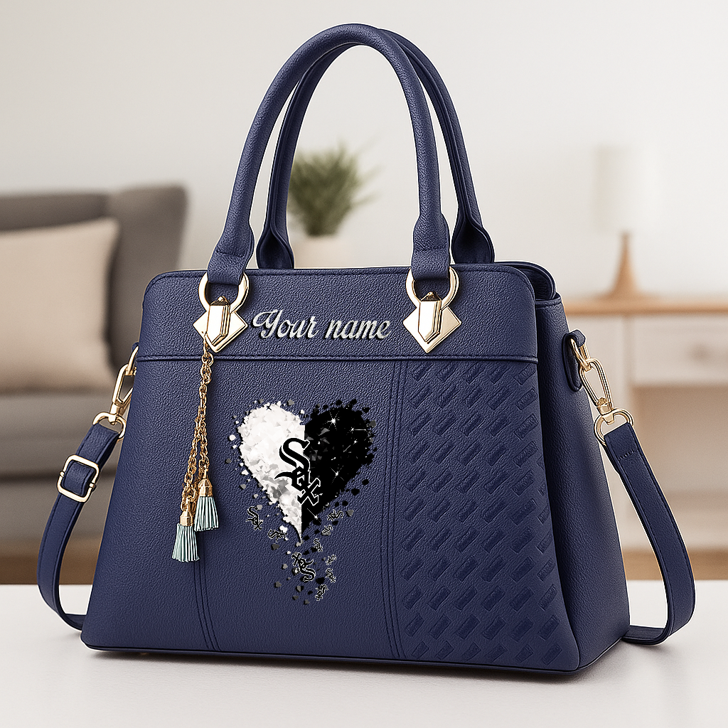LIMITED EDITION - NEW CUSTOMIZED MLB26 CWS CHICAGO WHITE SOX ZIP HANDBAG MULTICOLOR