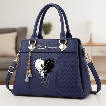 LIMITED EDITION - NEW CUSTOMIZED MLB26 CWS CHICAGO WHITE SOX ZIP HANDBAG MULTICOLOR