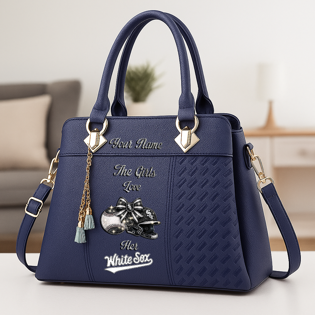 LIMITED EDITION - NEW CUSTOMIZED MLB26 CWS CHICAGO WHITE SOX ZIP HANDBAG MULTICOLOR