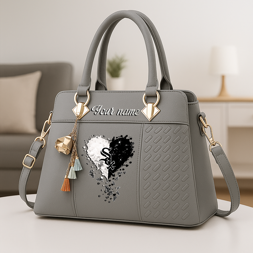 LIMITED EDITION - NEW CUSTOMIZED MLB26 CWS CHICAGO WHITE SOX ZIP HANDBAG MULTICOLOR